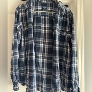 Faded Glory Navy and White Plaid Shirt
